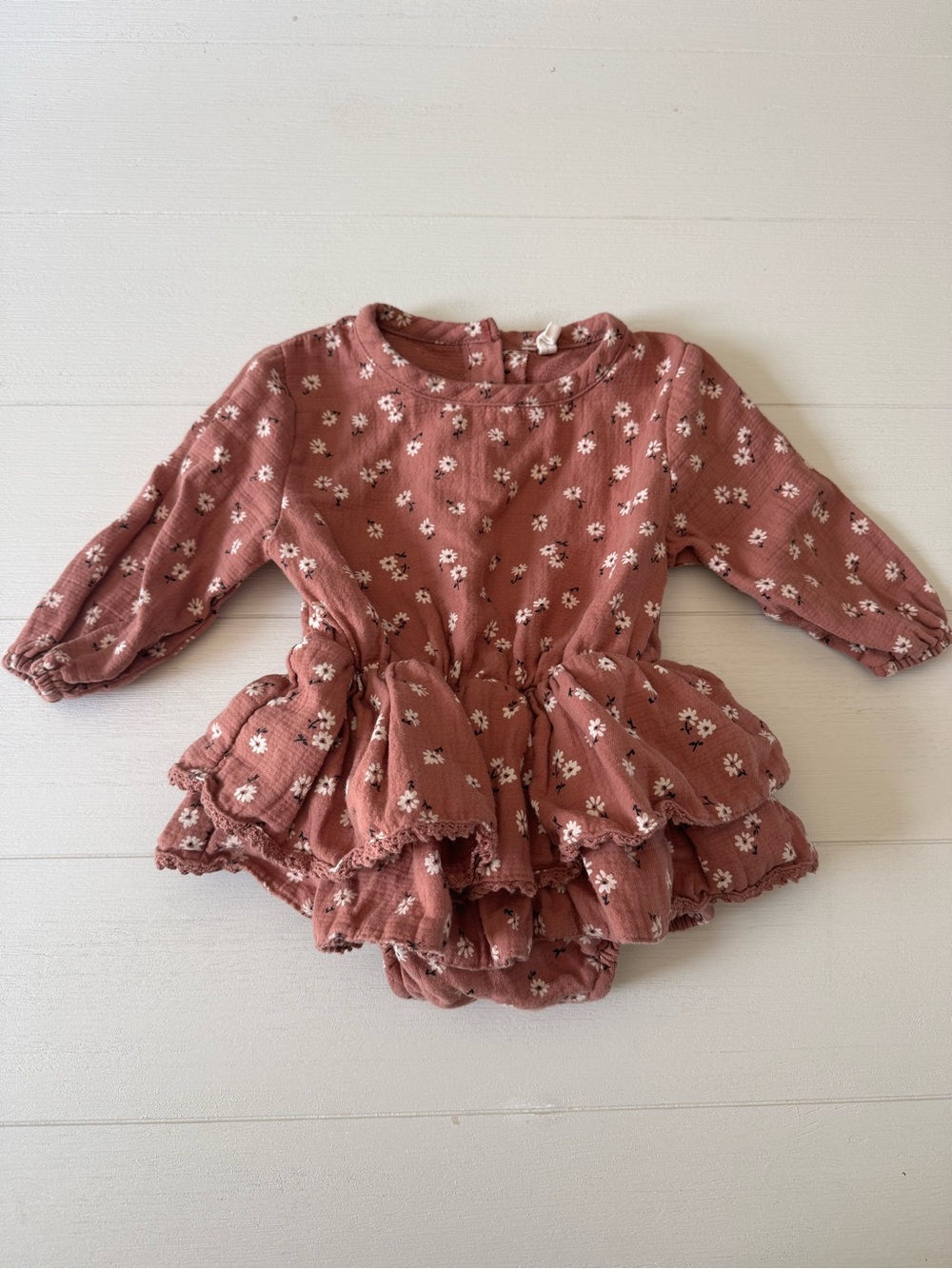 Quincy Mae Floral Ruffle Romper Dress